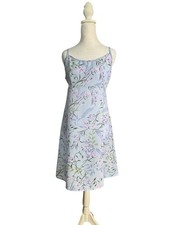 Vtg Y2K Womens Pastel Blue Floral Babydoll Slip Dress Soft Rom Com Fairycore M
