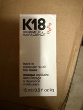 K18 Biomimetic Hairscience Leave-In Molecular Repair Hair Mask 0.5oz/15ml