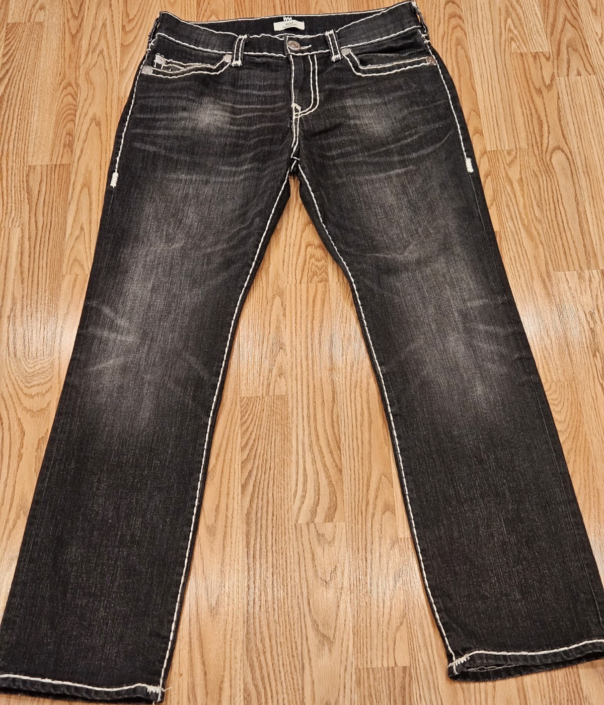 Dark Blue White Stitch Logo Accents
