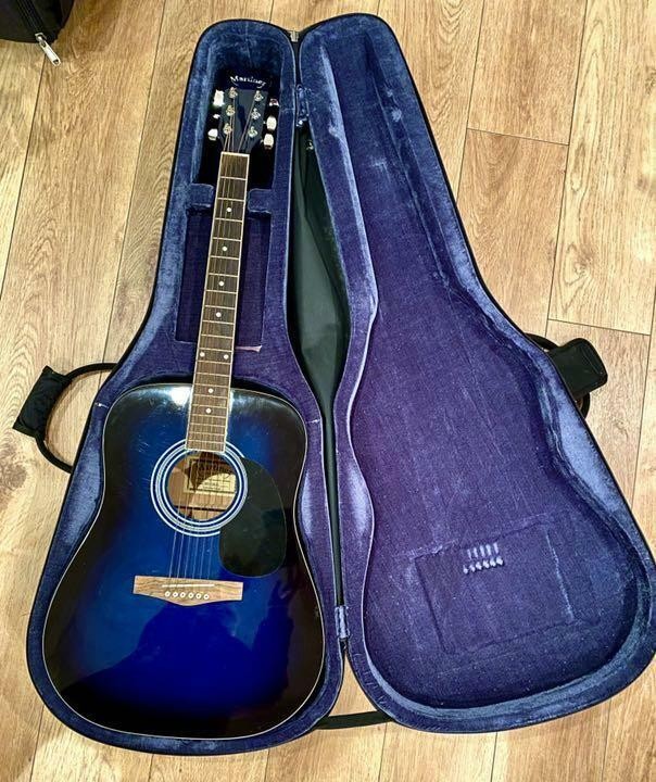 Acoustic Guitar Martinez MD-21 BLS Blue Indian Rosewood Body w