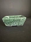 Vntage McCoy USA 75 Green Mottled Drip Glaze Planter Rectangular MCM Pottery