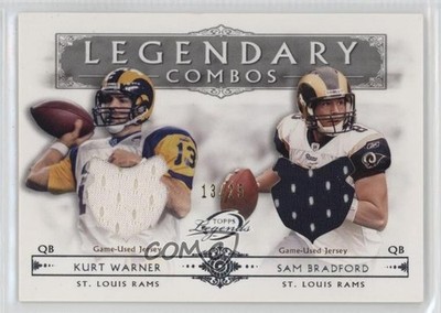 2011 Gridiron Legends Legendary Combos Relics 13/25 Kurt Warner Sam Bradford v9t