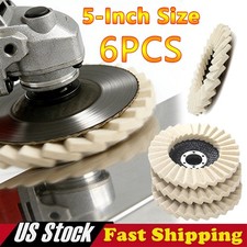 6PCS 5" Wool Felt Flap Disc Metal Working Polishing Buffing Wheel for Grinder