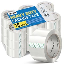 Clear Packing Tape, Heavy Duty Packaging Tape Refills 18 Rolls, 2 inch x 65 Y...