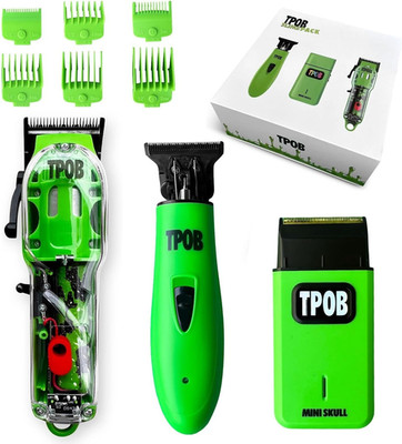 Slime 2 Barber Hair Clippers Trimmer Shaver Set for Men with Matte Green Case an