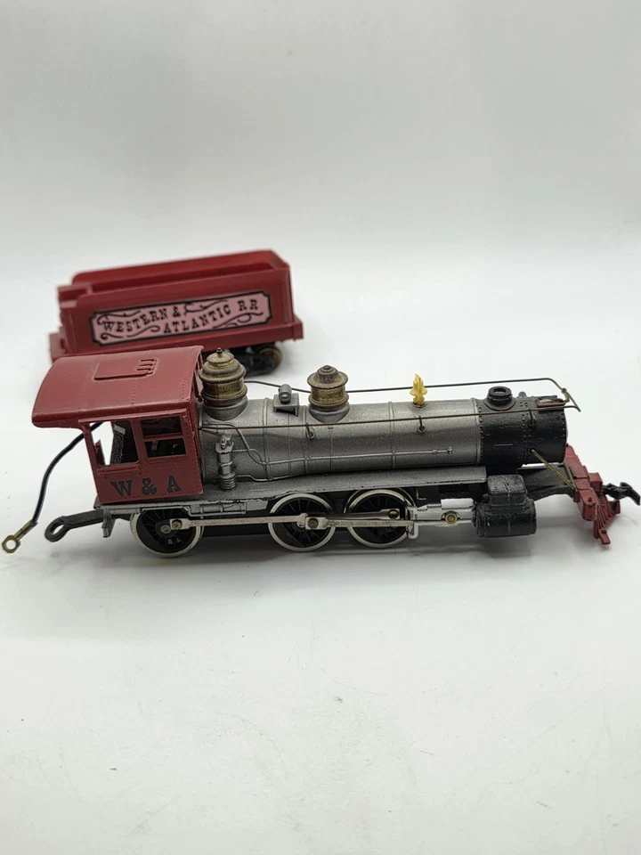 Tyco Mantua HO Scale Western & Atlantic 4-6-0 Steam Engine with Tender Vtg Set - Image 3 of 4