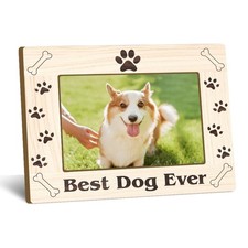 Best Dog Ever Picture Frame 4x6, Pet Frame, Wooden Photo Frame with Wooden St...
