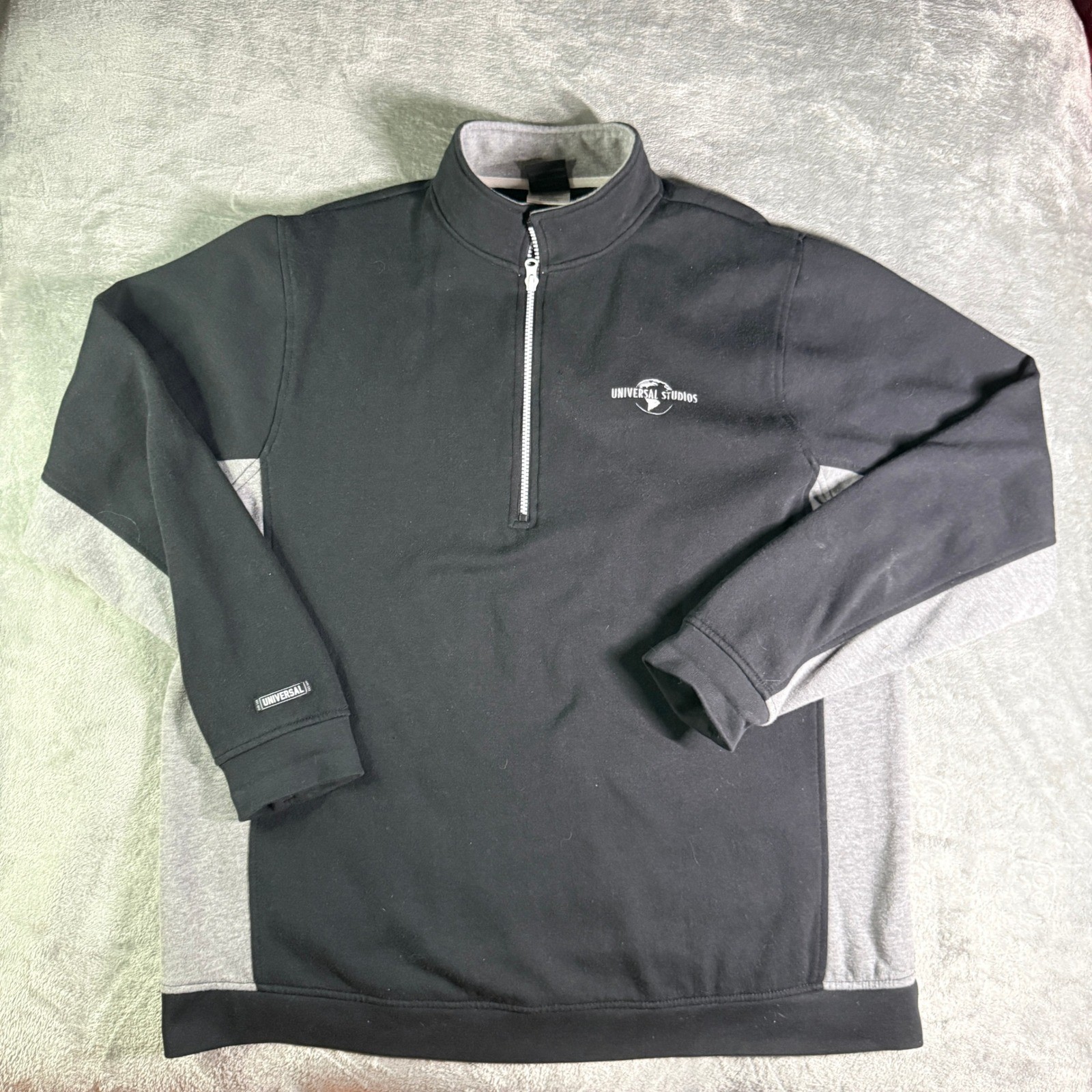Universal Studios Quarter Zip Pullover Black Gray… - image 2