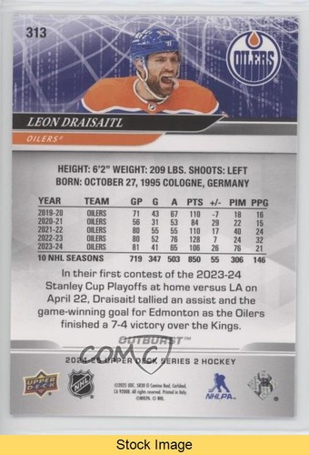 2024-25 Upper Deck Series 2 Outburst Leon Draisaitl #313 READ 04lp - Picture 2 of 3