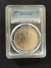 1887 Morgan Silver Dollar PCGS MS62