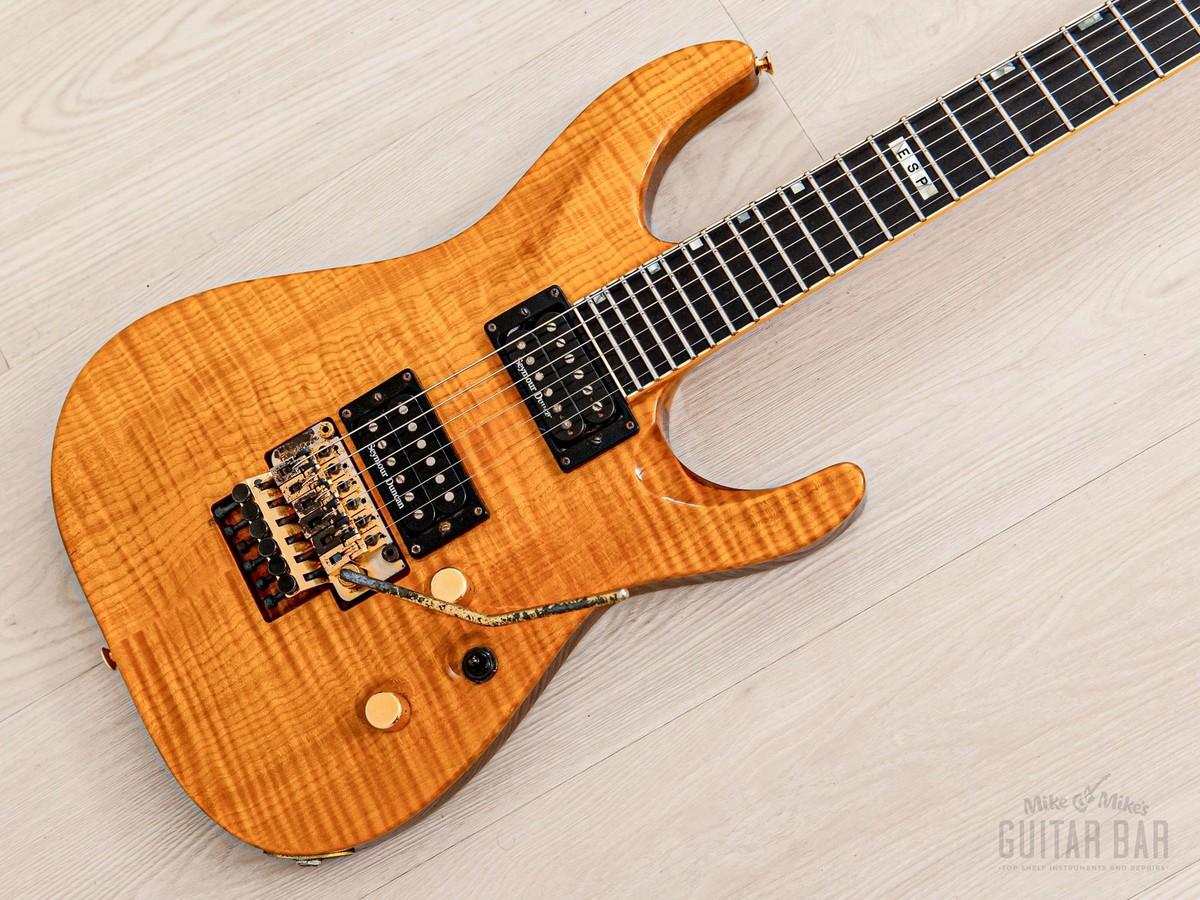 ESP Super Strat！超美品！ 1992 ESP Horizon-Custom-FM HH Superstrat Flame Top Natural w