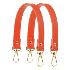 13" Leather Purse Strap Replacement Silver Buckle for Handbag 2 Pack, Orange 