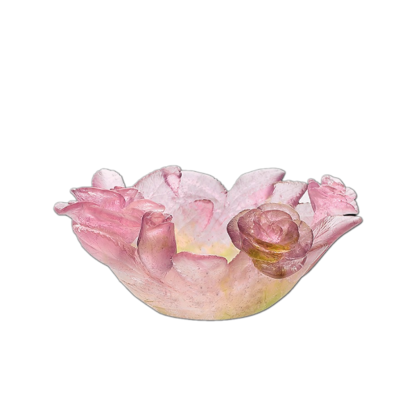 NEW DAUM CRYSTAL ROSES DECORATIVE BOWL PINK #01963 BRAND NIB