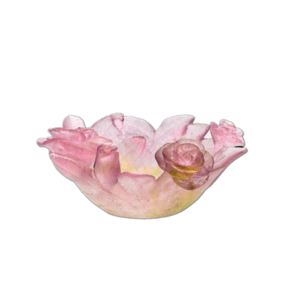 NEW DAUM CRYSTAL ROSES DECORATIVE BOWL PINK #01963 BRAND NIB
