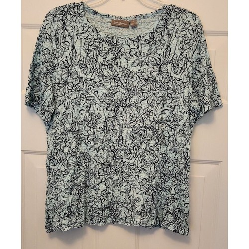 NWT Croft And Barrow Ladies Size 1X Light Blue Polyester Shirt Short Sleeves - Picture 3 of 10