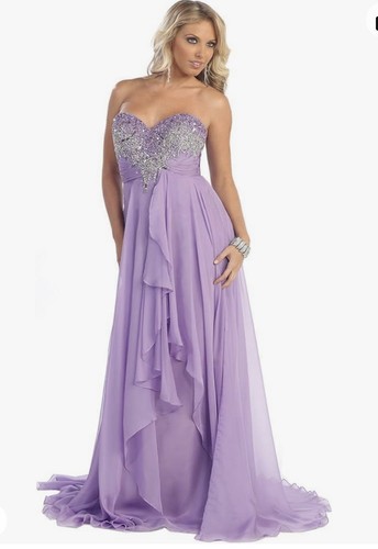 Royal Queen Collection Women’s Lilac Strapless Dress Prom Bride Formal NWT Sz 12