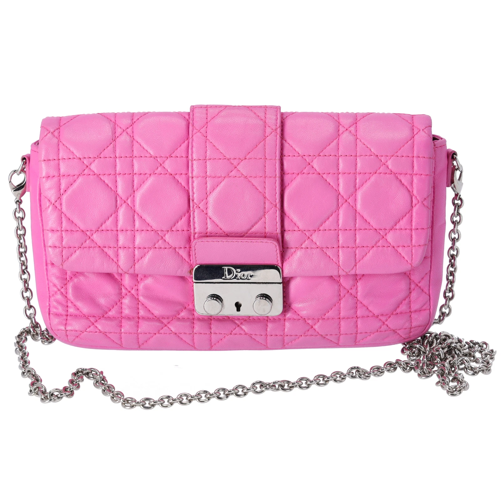 Christian Dior Miss Dior Promenade Portefeuille Bandoulière Rose Peau d'Agneau