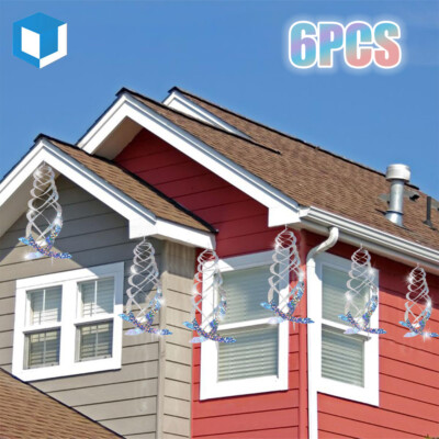 6PCS Bird Repellent Spiral Garden Hanging Reflective Woodpecker Deterrent Device