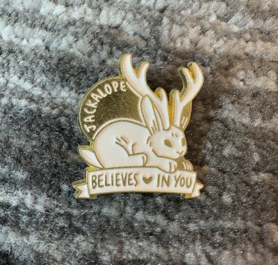 Enamel Pin Jackalope Bunny Antlers Brooch Backpack Jackalope Believes In You New