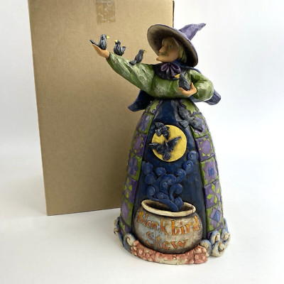 Jim Shore Heartwood Creek 2004 Black Bird Stew Halloween Witch #118104 NEW NIB