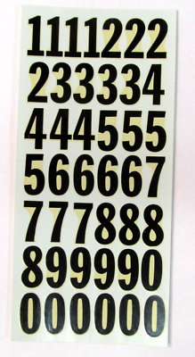 Black Racing Numbers Decals Russkit #7115 NOS 1960s Slot Car Complete Sheet NOS