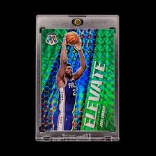 Joel Embiid - 2020-21 NBA Green Mosaic Prizm Holo Elevate Insert 76ers Card #20