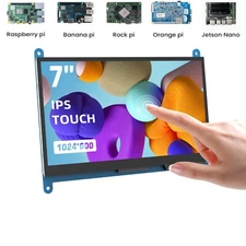 7 Inch Touchscreen Monitor for Raspberry Pi HDMI IPS 1024 X 600 Mini LCD Display