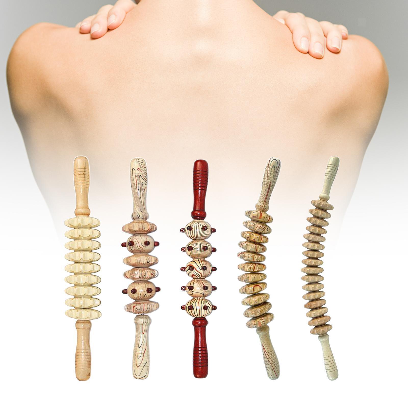 DE Faszien-Massagerolle aus Holz, manuelles Massagegerät für Bauch, Körper