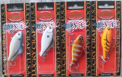 Lot Of (4) Lucky Craft LV-100 S Lures( Sinking-All Different Colors) Nice!!