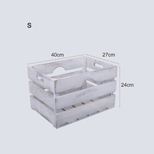 Wickerfield Apple Crates - Grey Washed Home Storage Wooden Boxes