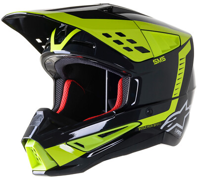 Alpinestars SM5 Beam Yellow Fluo Helmet Dirt Bike Motocross ATV Off Road Adult