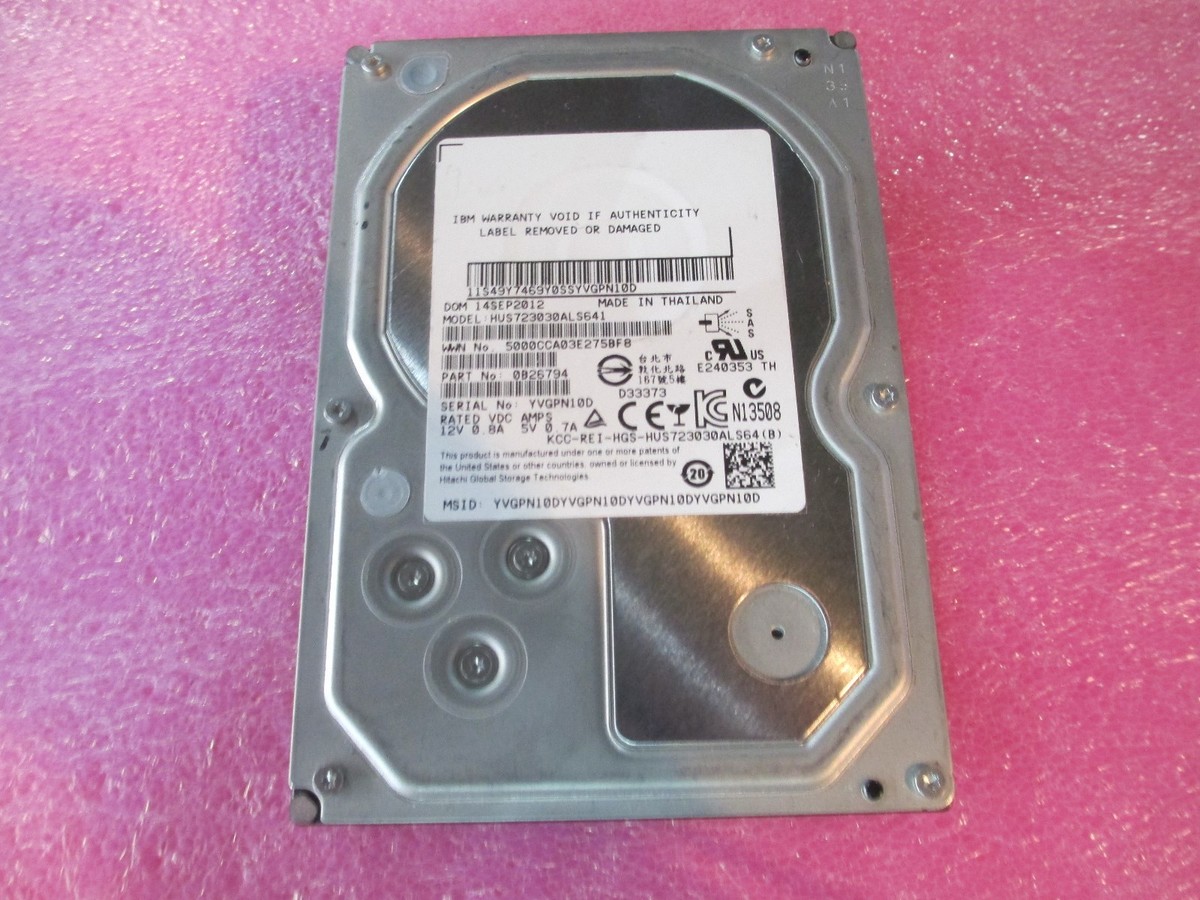 Hitachi HUS723030ALS641 0B26794 3TB 3000GB SAS 3.5
