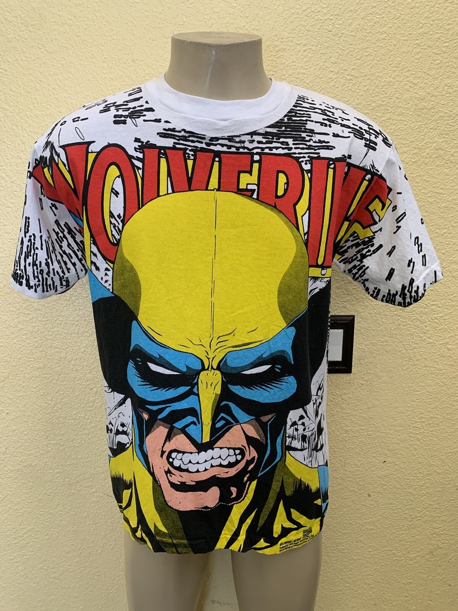 Wild Oats Men's Size Large Marvel Wolverine AOP Graphic Print T