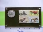DEER BIGHORN SHEEP 1972 WILDLIFE SERIES STAMP AND 999 SILVER COIN CASE RARE 2W8L