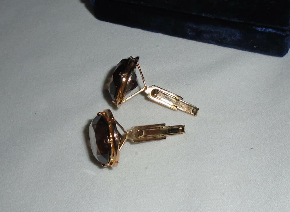 Sterling Silver Quartz Cufflinks and Tie Pin Vintage Men's Accessories  - Image 4 of 4
