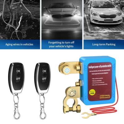 12V Wireless Dual Remote Car Battery Disconnect Relay Master Kill Cut-off Switch
