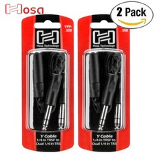 2-PACK Hosa YPP-308 Female 1/4 in TRSF - Dual 1/4 in TRS Stereo Splitter Y Cable