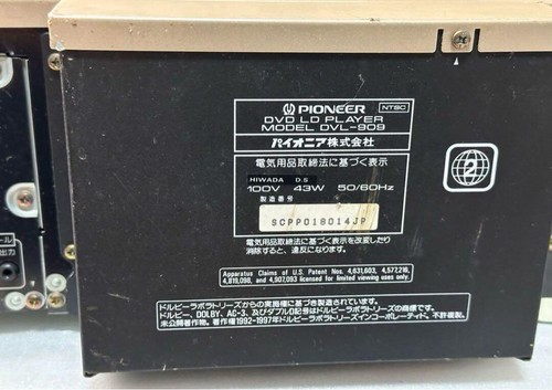 Pioneer DVL-909 CD LD DVD Laserdisc Player Gold Tested Used From Japan - Afbeelding 10 van 12