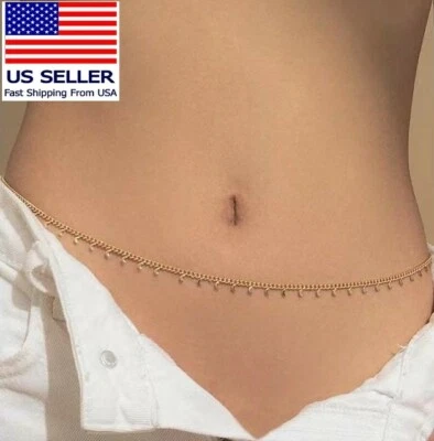 Fashion Women Waist Luxury Belly Chain Gold Moon Body Jewelry Pop Sexy 0836 - Image 1 of 4