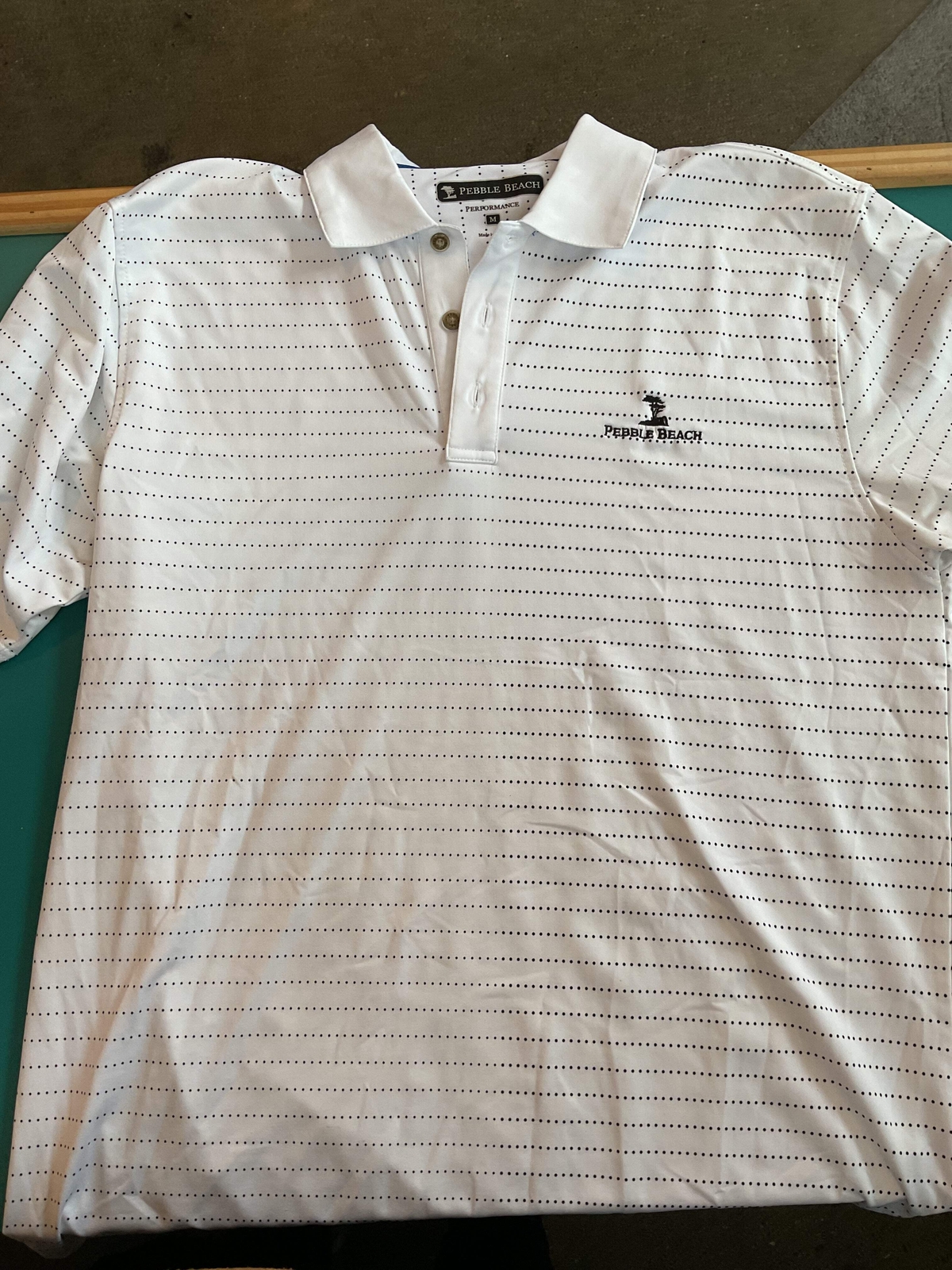 Comfortable Pebble Beach White Performance Polo S… - image 1