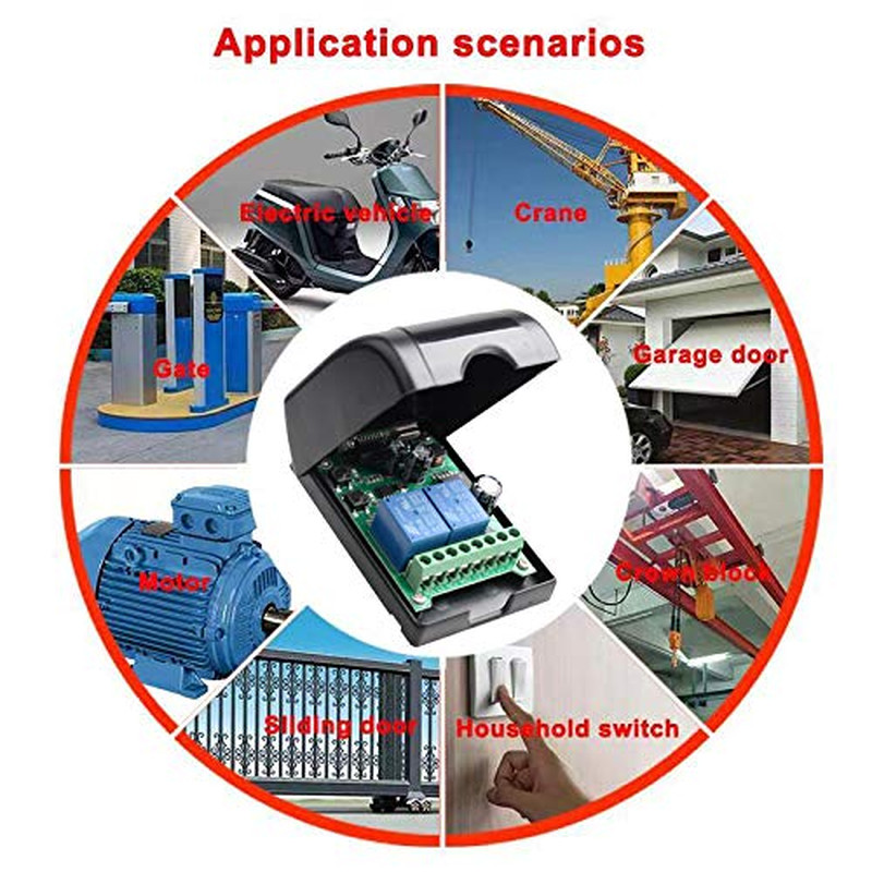 12V 24V 36V 48V 2CH 433Mhz Wireless Remote Control Relay Switch 984Ft Long Range