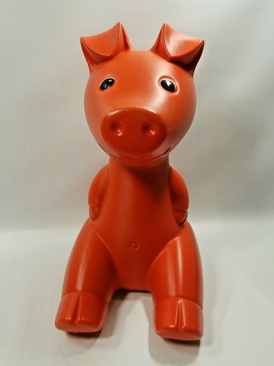 NEW Vintage IKEA Monika Mulder GULLGRIS Piggy Bank Pig Orange Red