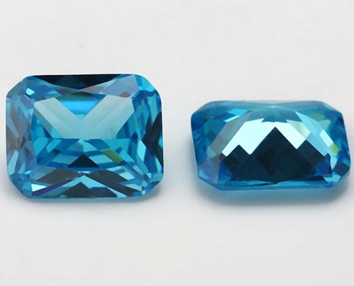 8x10 mm Natural Emerald Sea Blue Sapphire 5.02ct Diamonds Cut VVS Loose Gemstone - Picture 4 of 4