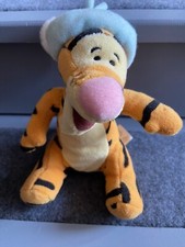 Winnie the Pooh Tigger in Blue Hat with Pom Poms - Disney Store - 15cm Tall