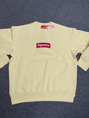 Size Medium - Supreme Box Logo Crewneck (FW22) - Pale Yellow  