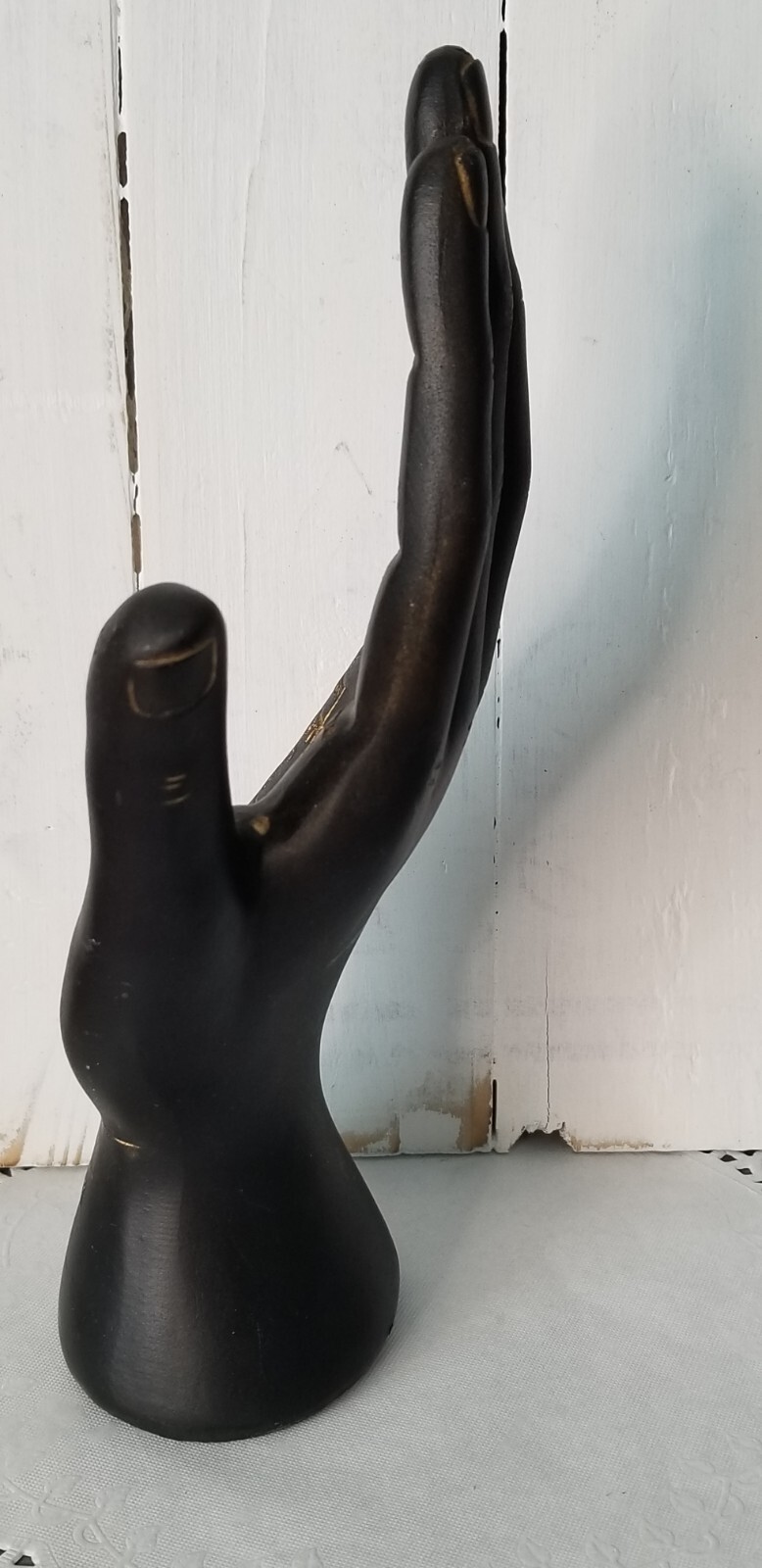 Hand Figure Tabletop Figurine Palmistry Black Gold 