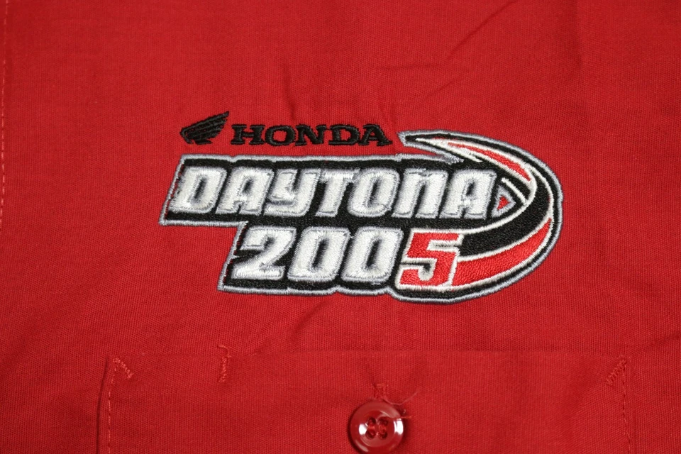 Vintage Honda Racing Dayton 2005 Button Up Shirt Mens XL Red Embroidered - Image 3 of 4