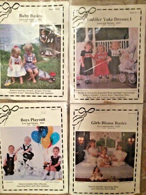 LOVE AND STITCHES PATTERNS-  4 DIFFERENT ONES- SHOP COPY