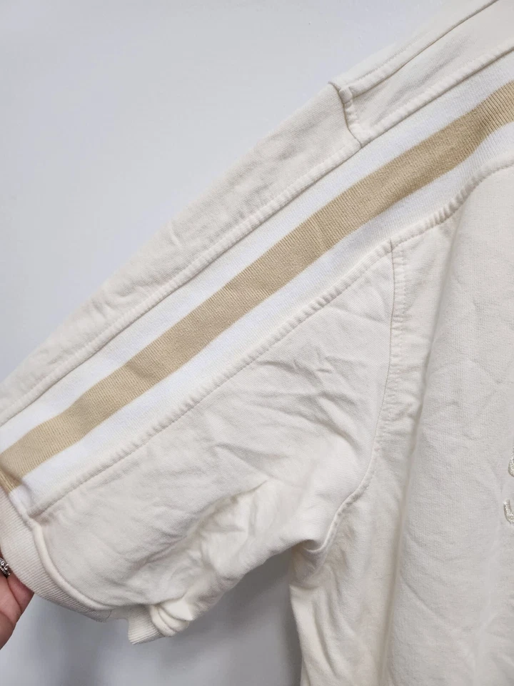 Chaqueta De Colección Y2K Sean John Para Hombres Logotipo Hechizo Grande Crema Cremallera Completa Ropa de Calle Foto 4 de 4