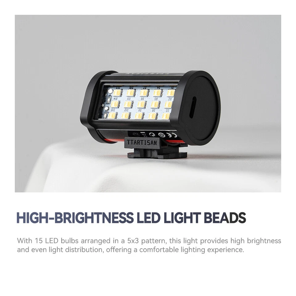 Luz de vídeo LED Tartisan versão filme 0.5W magnética 3000/4500/6000K luz de preenchimento - Imagem 4 de 4